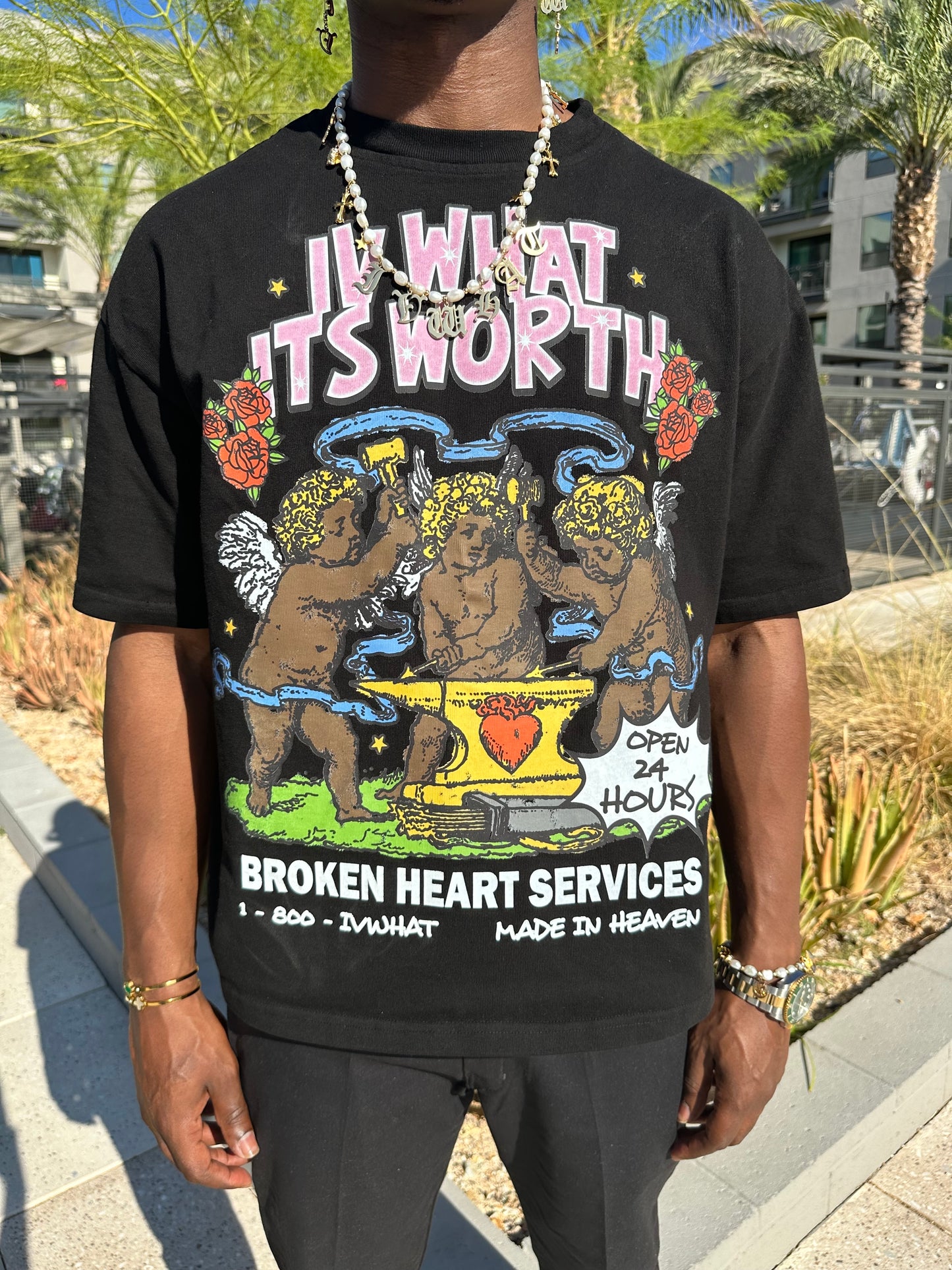 IVWHAT “ BLACK “ ANGELS T SHIRT