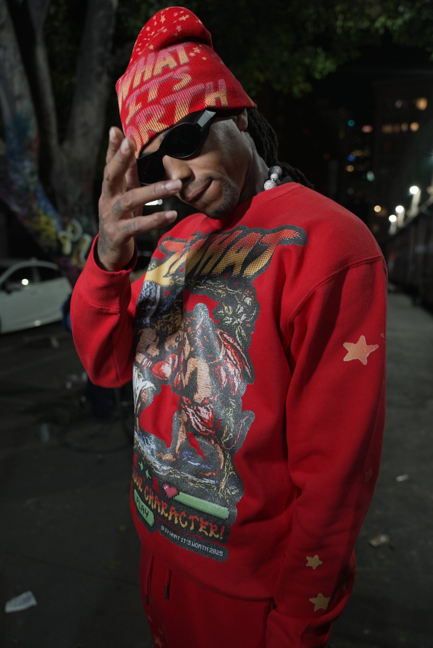 IVWHAT 🥊 “ STREET FIGHTER “ 🥊 BEANIE (RED)