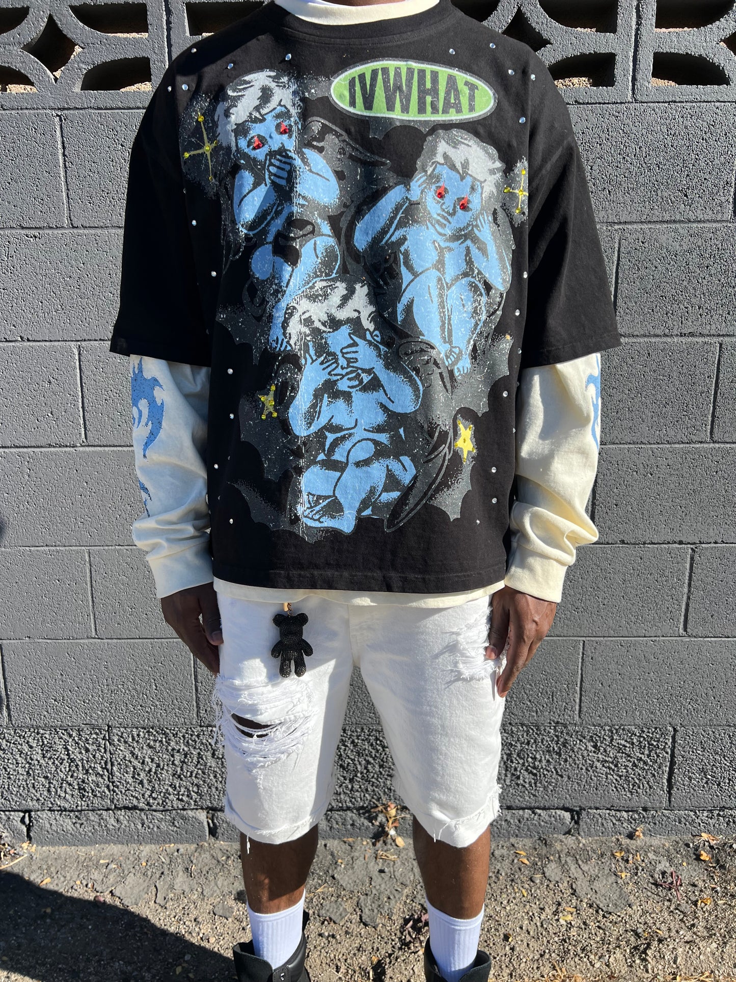 IVWHAT BLACK “ BLUE ANGELS “ T SHIRT