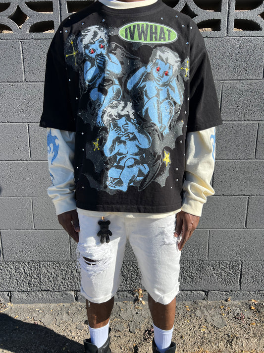 IVWHAT BLACK “ BLUE ANGELS “ T SHIRT