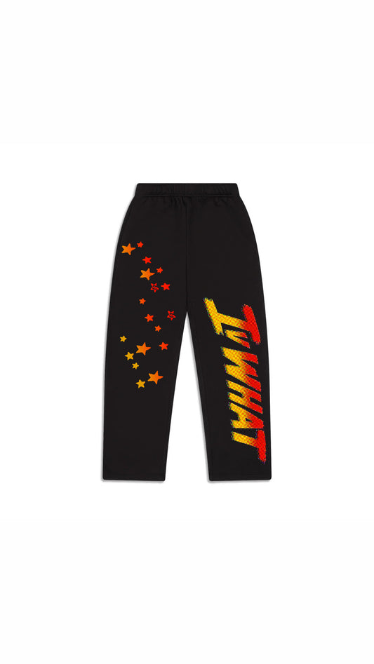 IVWHAT 🥊 “ STREET FIGHTER “ 🥊 FLARE SWEATPANTS (BLACK)