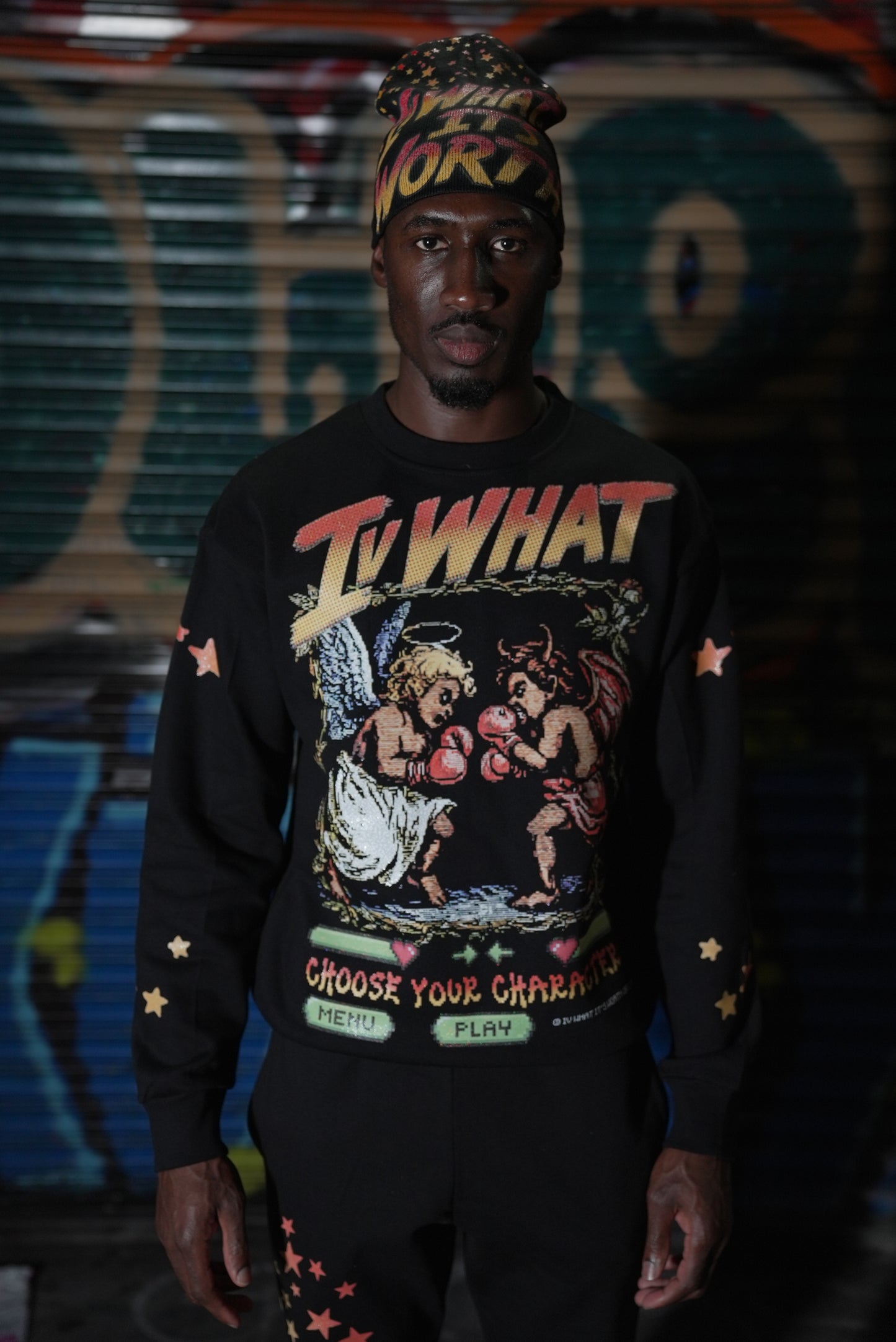 IVWHAT 🥊 “ STREET FIGHTER “ 🥊CREWNECK (BLACK)