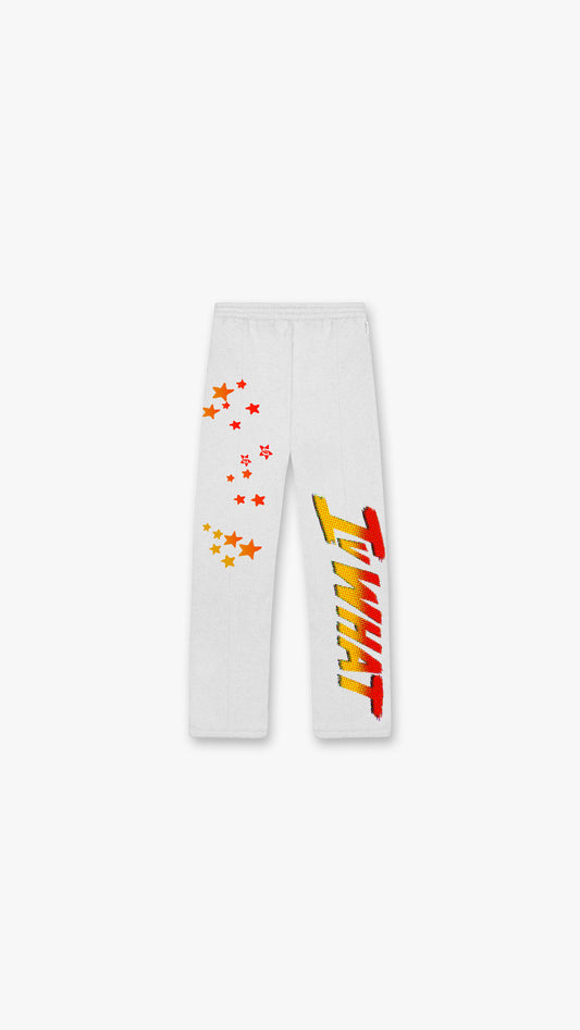 IVWHAT 🥊 “ STREET FIGHTER “ 🥊 FLARE SWEATPANT (WHITE)