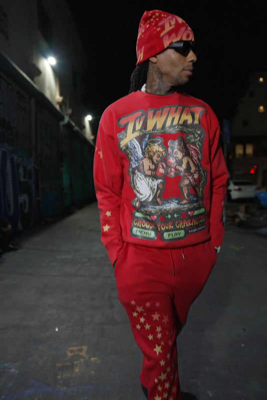 IVWHAT 🥊 “ STREET FIGHTER “ 🥊 CREWNECK (RED)